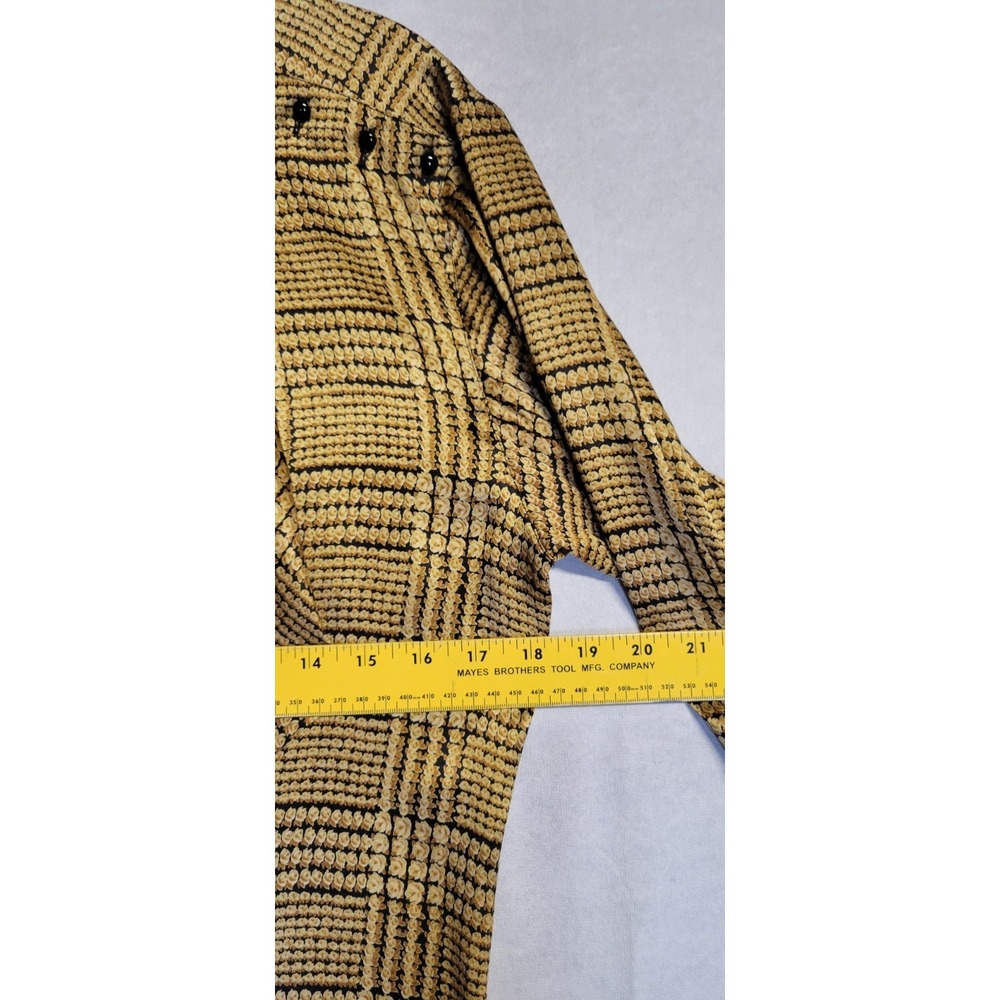 Vintage Gold Gucci Silk Blouse W Attached Scarf Size 40 - Picture 5 of 8
